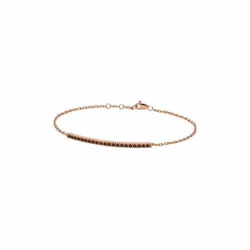 Donna Oro bracciale Paddel Oro rosa e diamanti neri