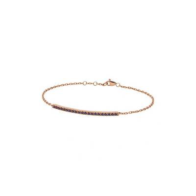 Donna Oro bracciale Paddel in Oro rosa e diamanti neri