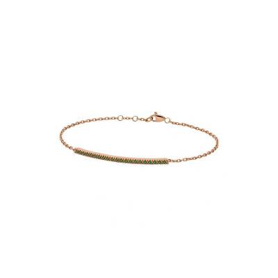 Donna Oro bracciale Paddel in Oro rosa e smeraldi