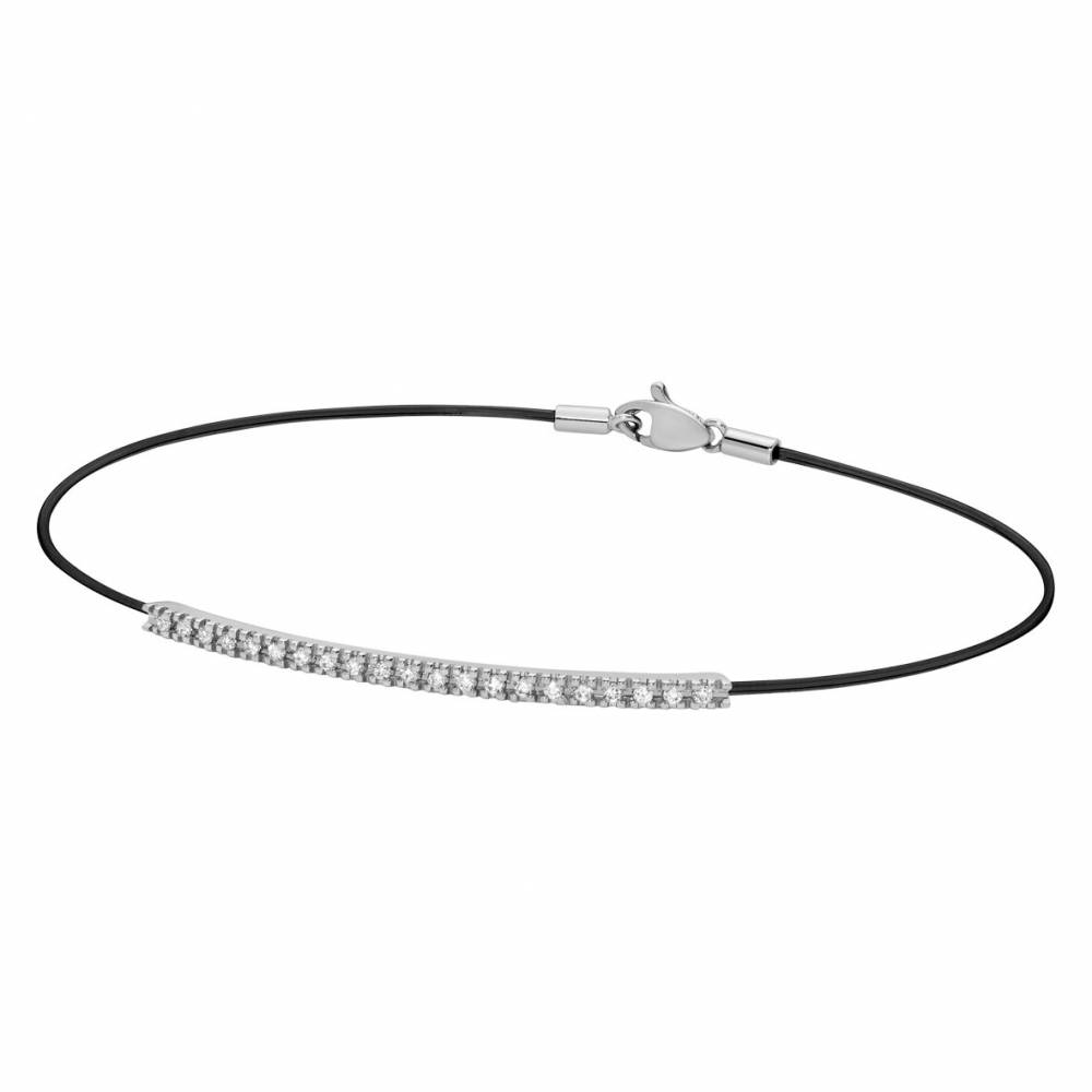 Donna Oro bracciale Paddel in Nylon e diamanti