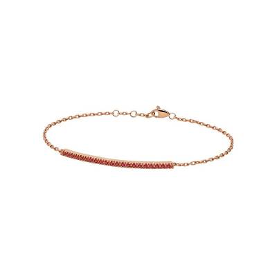 Donna Oro bracciale Paddel in Oro rosa e Rubini