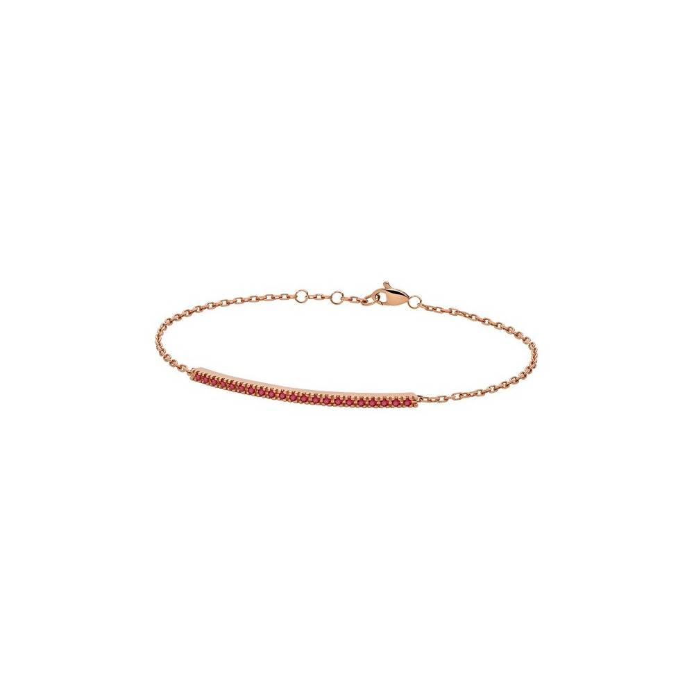 Donna Oro bracciale Paddel in Oro rosa e Rubini