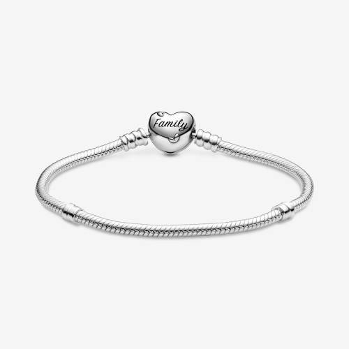 Bracciale Pandora con chiusura a cuore albero della famiglia