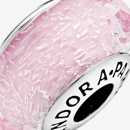 Charm Pandora Vetro di Murano Rosa Iridescente