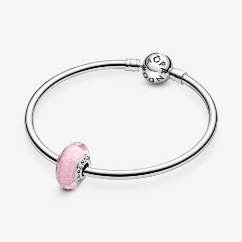 Charm Pandora Vetro di Murano Rosa Iridescente