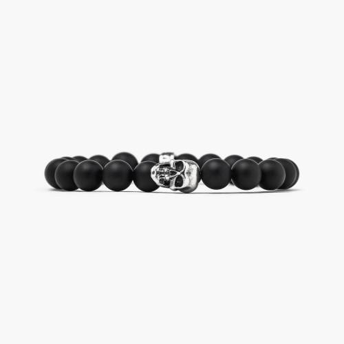 Bracciale Nove25 Onice Opaca 080 e Teschio Piccolo