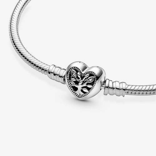 Bracciale Pandora con chiusura a cuore albero della famiglia