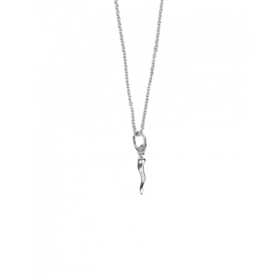 Collana Nove25 corno Piccolo Rodio Lucido