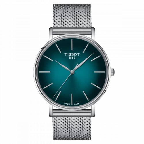 Orologio Tissot Everytime con Quadrante Verde e Cinturino in Maglia Milano