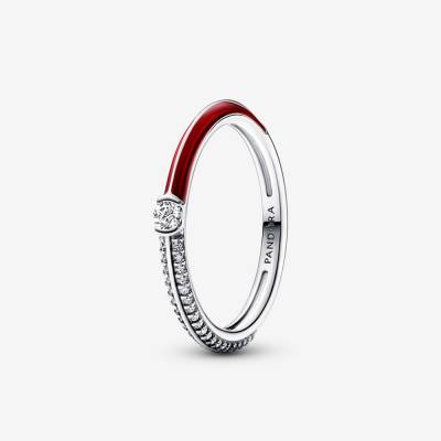 Anello Pandora ME con Pietre Luminose & Smalto Rosso