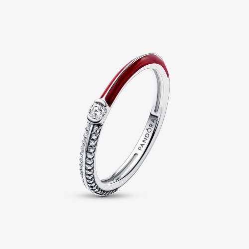 Anello Pandora ME con Pietre Luminose & Smalto Rosso