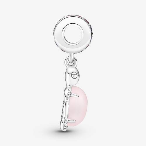 Charm Pandora Pendente Tartaruga Marina Rosa Vetro di Murano