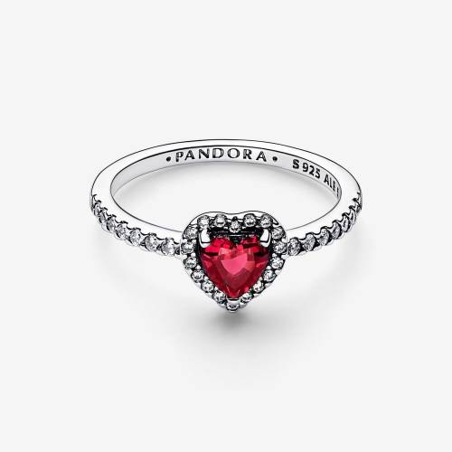 Anello Pandora Cuore Rosso e Pavè