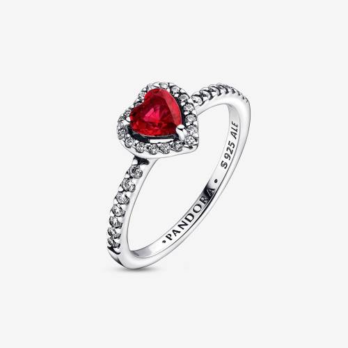 Anello Pandora Cuore Rosso e Pavè