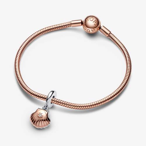 Charm Pandora Conchiglia con Perla Coltivata d'Acqua Dolce