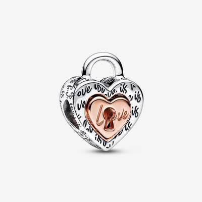 Charm Pandora Lucchetto Cuore "Love is love" Divisibile