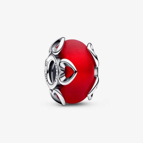 Charm Pandora Vetro di Murano Rosso e Cuori