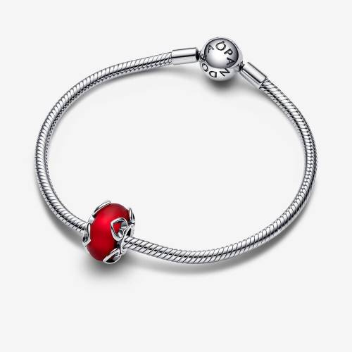 Charm Pandora Vetro di Murano Rosso e Cuori