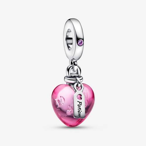 Charm Pandora Pendente Pozione Amore in Vetro di Murano