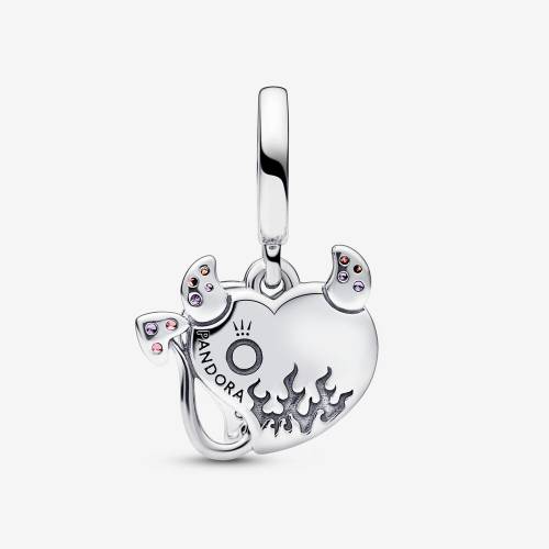 Charm Pandora Pendente Doppio Cuore "Heart on fire’’