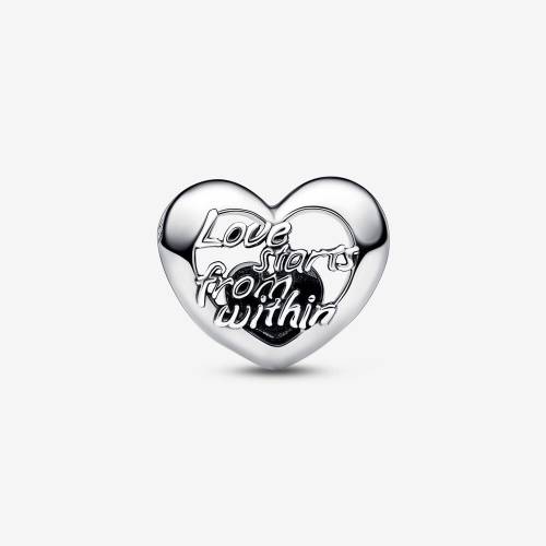 Charm Pandora Cuore Openwork "Love starts from within"