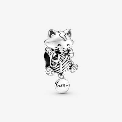 Charm Pandora Gattino con Gomitolo