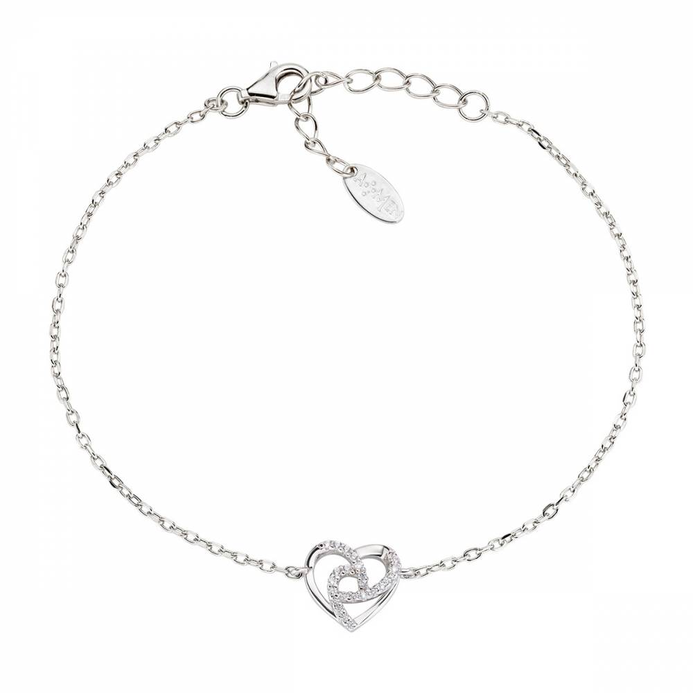 Bracciale Amen "Cuore" in Argento con Zirconi