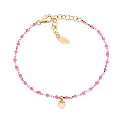 Bracciale Amen "Cuore" in Argento dorato con Smalto