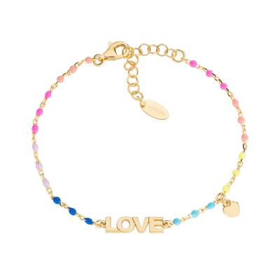 Bracciale Amen "Love" in Argento dorato con Smalto