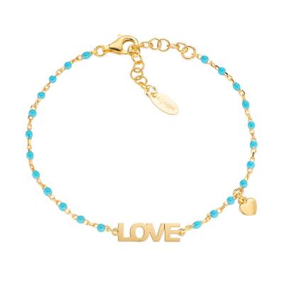 Bracciale Amen "Love" in Argento dorato con Smalto