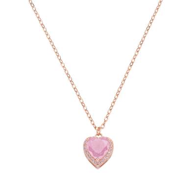 Collana Amen in Argento Rosato con Cuore in Creek Stone