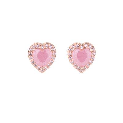 Orecchini Amen in Argento Rosato con Cuore in Creek Stone