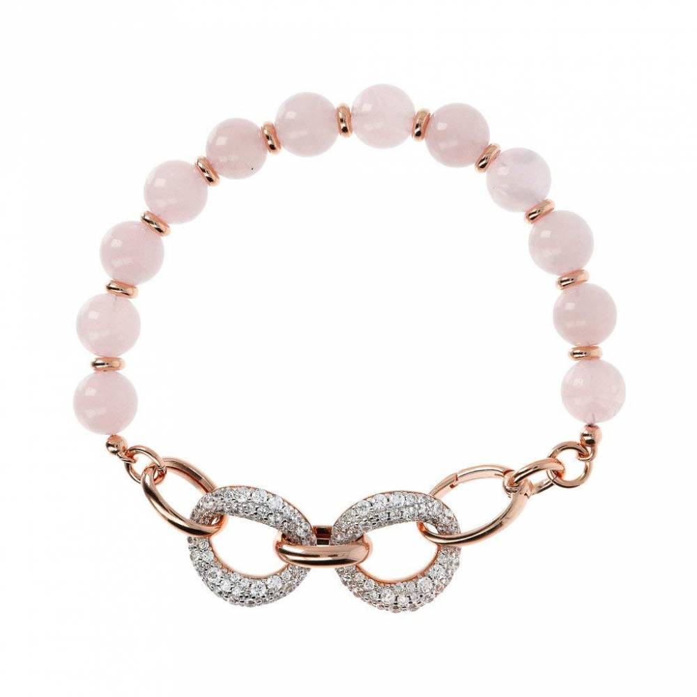 Bracciale Bronzallure in Golden Rose con Quarzo Rosa e Zirconi