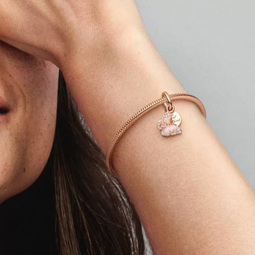 Pandora Charm pendente doppio Farfalla Rosa e Messaggio