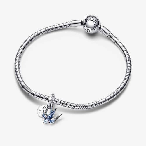 Pandora Charm pendente doppio Rondine Scintillante e Messaggio