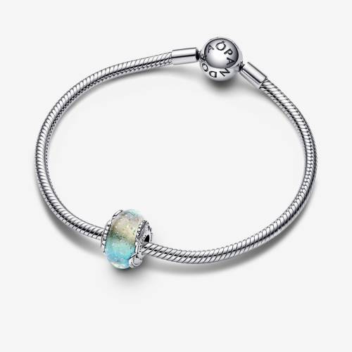 Pandora Charm in vetro di Murano multicolore Piuma Curva