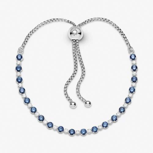 Pandora Bracciale Tennis Blu con Chiusura Regolabile