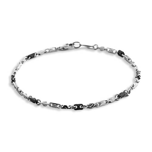 Zancan Bracciale Uomo Argento Ceramica