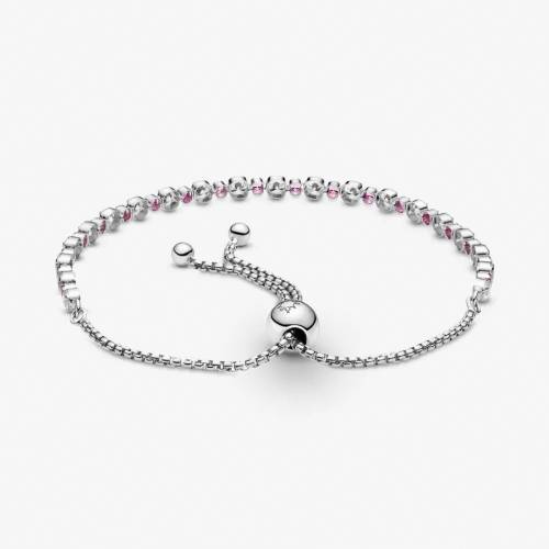 Pandora Bracciale Tennis Rosa con Chiusura Regolabile