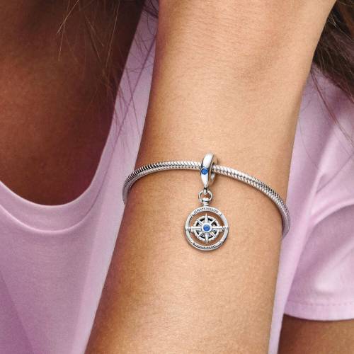 Charm Pandora Pendente Bussola "Always Follow  Your Heart"