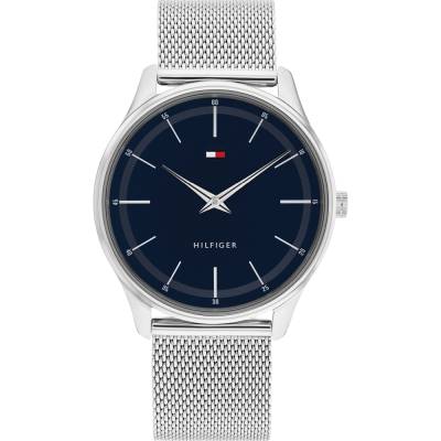 Tommy Hilfiger Orologio in Acciaio Blu con Cinturino a Rete