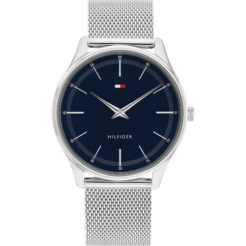 Tommy Hilfiger Orologio in Acciaio Blu con Cinturino a Rete