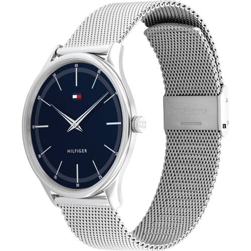 Tommy Hilfiger Orologio in Acciaio Blu con Cinturino a Rete