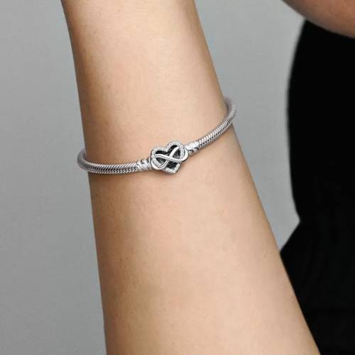 Pandora Bracciale con Chiusura Cuore Infinito Pietre Luminose