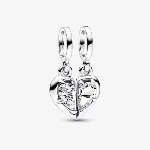 Pandora Charm Pendente Cuore Mamma e Figlia Divisibile