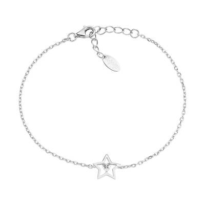 Amen Bracciale Stella e Cuore in Zircone Bianco