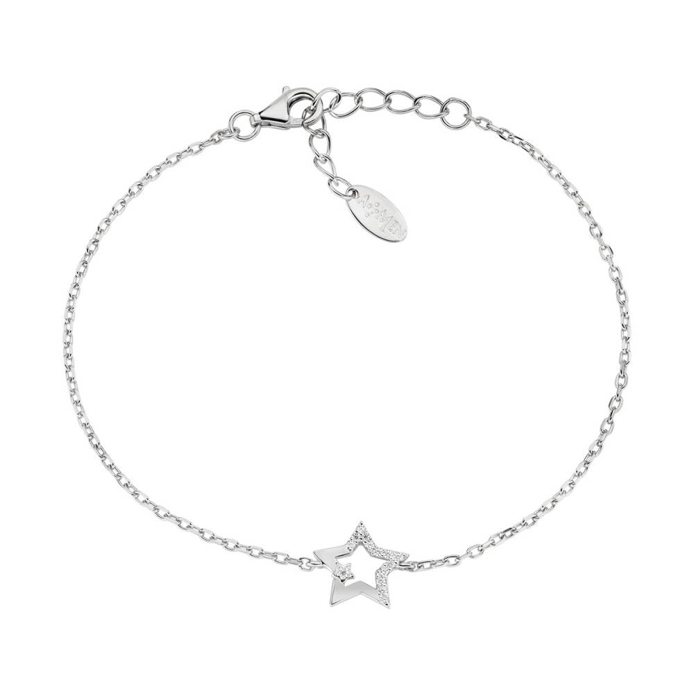 Amen Bracciale Stella in Argento con Zirconi