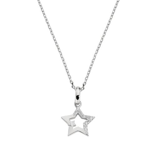 Amen Collana Stella in Argento con Zirconi