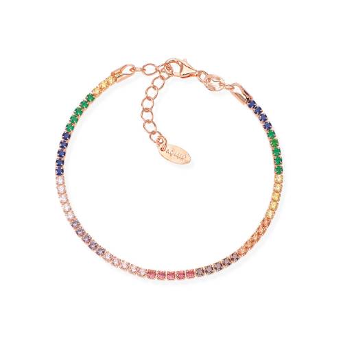 Amen Bracciale Tennis Rosè Zirconi Multicolor