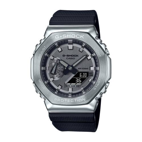 Orologio G-Shock con Cassa in Acciaio e Cinturino in Silicone Nero